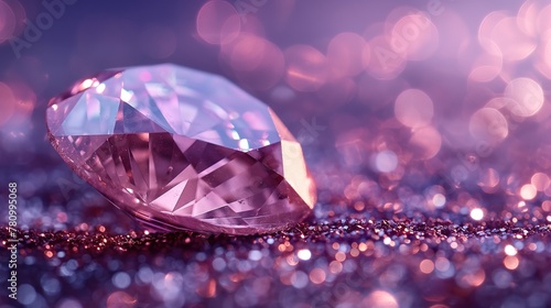 Sparkling Diamond on Glittering Background
