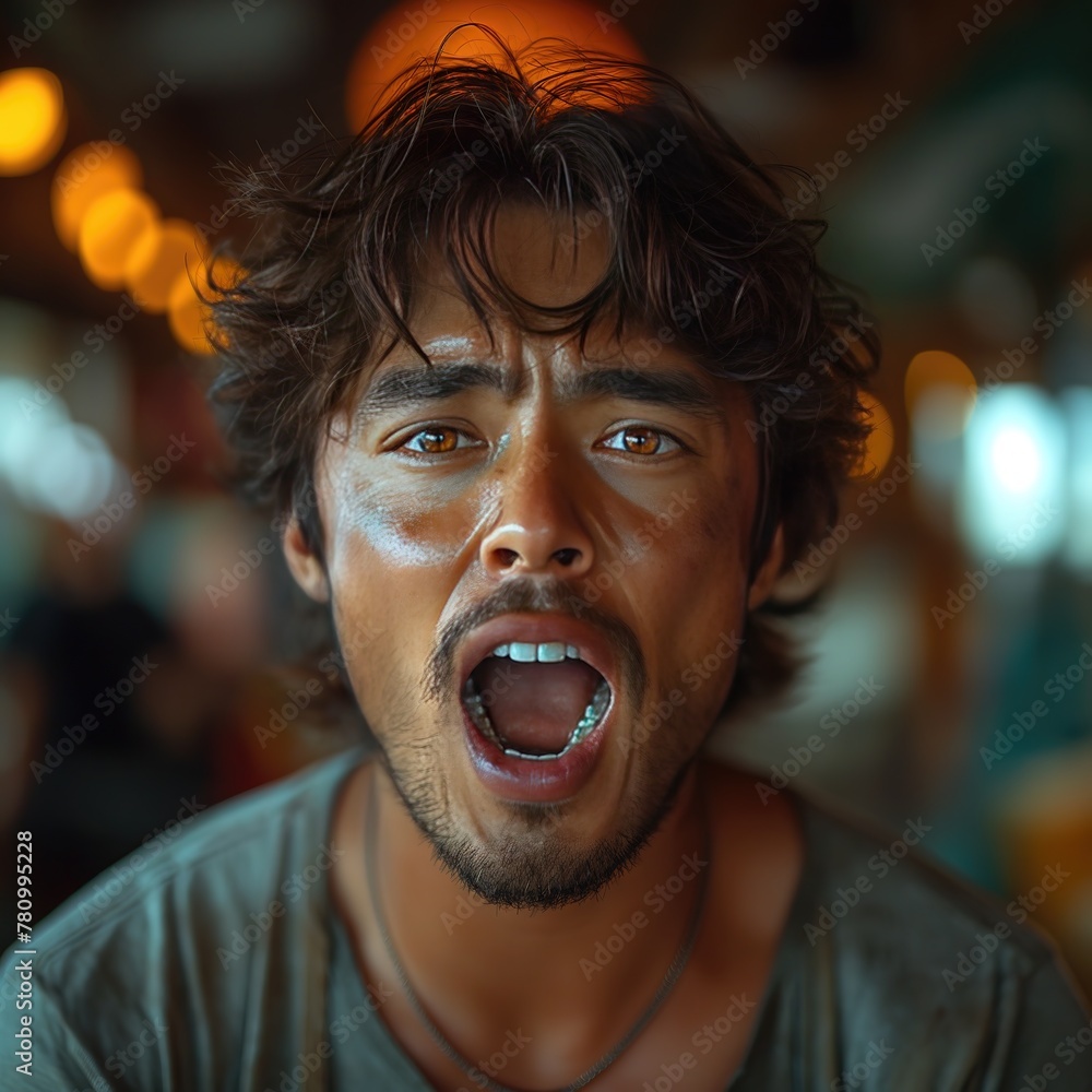 Shocked Young Man with Open Mouth Shocked Young Man with Open Mouth