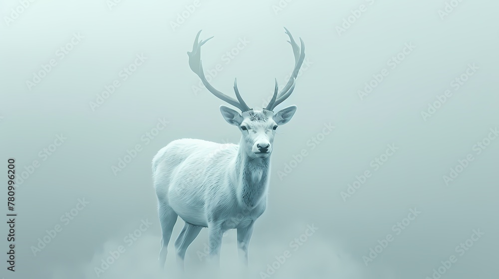 Digital fantasy landscape and deer scene illustration poster web page PPT background Digital fantasy landscape and deer scene illustration poster web page PPT background
