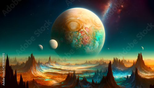抽象的な過酷な惑星