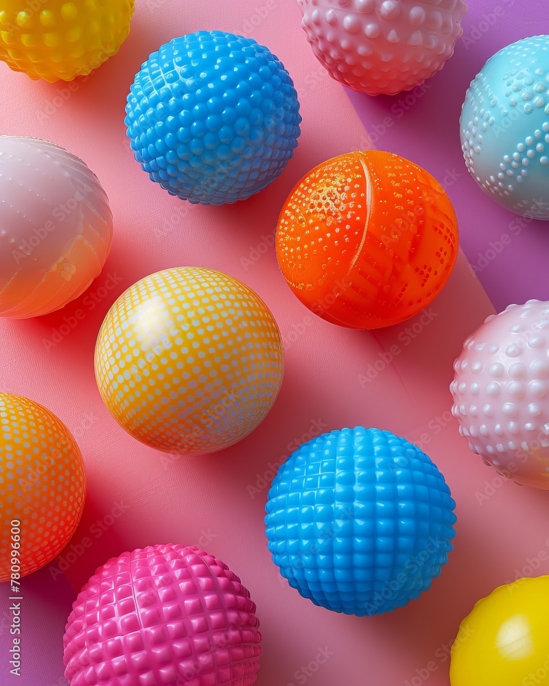 Craft an image with an over the shoulder view focusing on a series of balls arranged in a visually striking pattern Play with lighting and shadows to create depth and emphasize the texture Craft an image with an over the shoulder view focusing on a series of balls arranged in a visually striking pattern Play with lighting and shadows to create depth and emphasize the texture