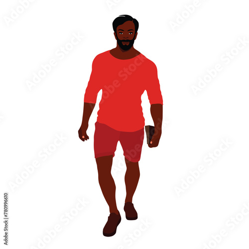 Modern black man in elegant art style vector