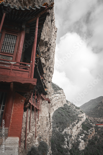 The detail of roof of northern Mt. Hengshan Hanging temple in Datong photo