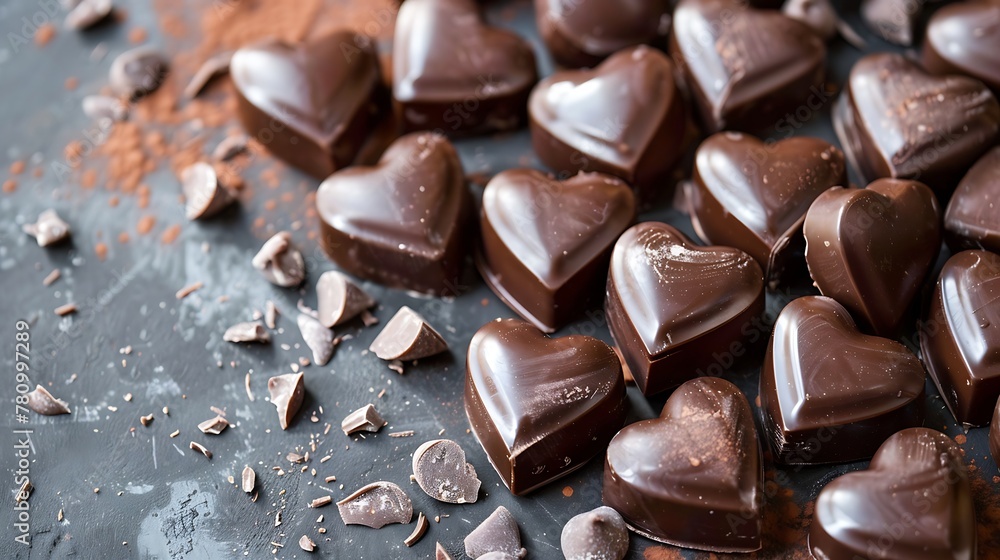 Fototapeta premium heart shaped chocolate candies