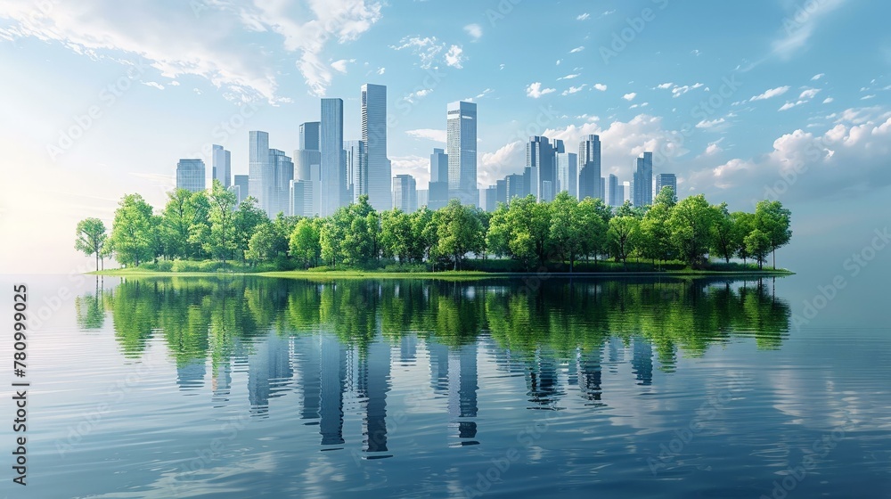 Environmental responsibility shapes the skyline in an AI