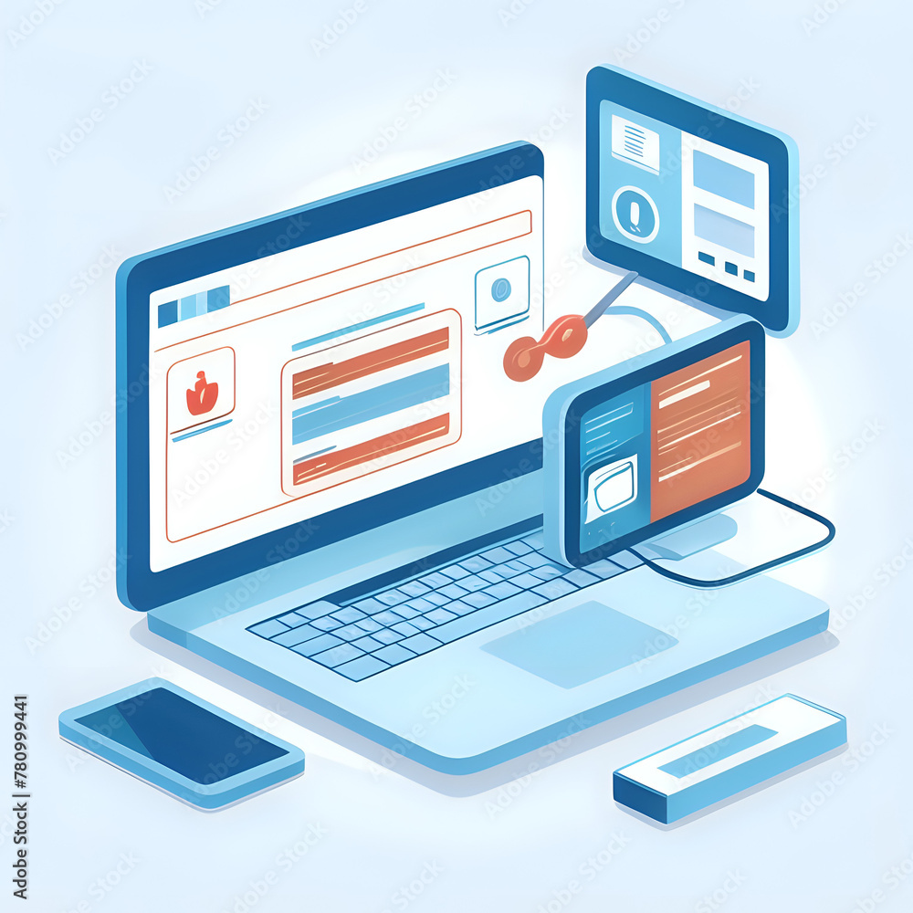 ilustration of Depict the use of computers and tablets in medical settings, flat design - generated by ai ilustration of Depict the use of computers and tablets in medical settings, flat design - generated by ai