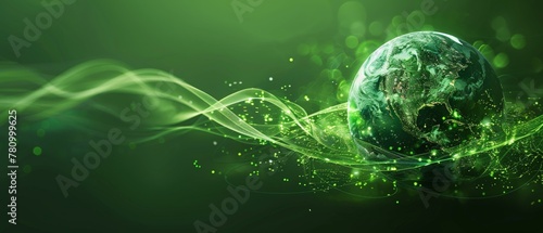 An abstract globe wrapped in the embrace of green the co