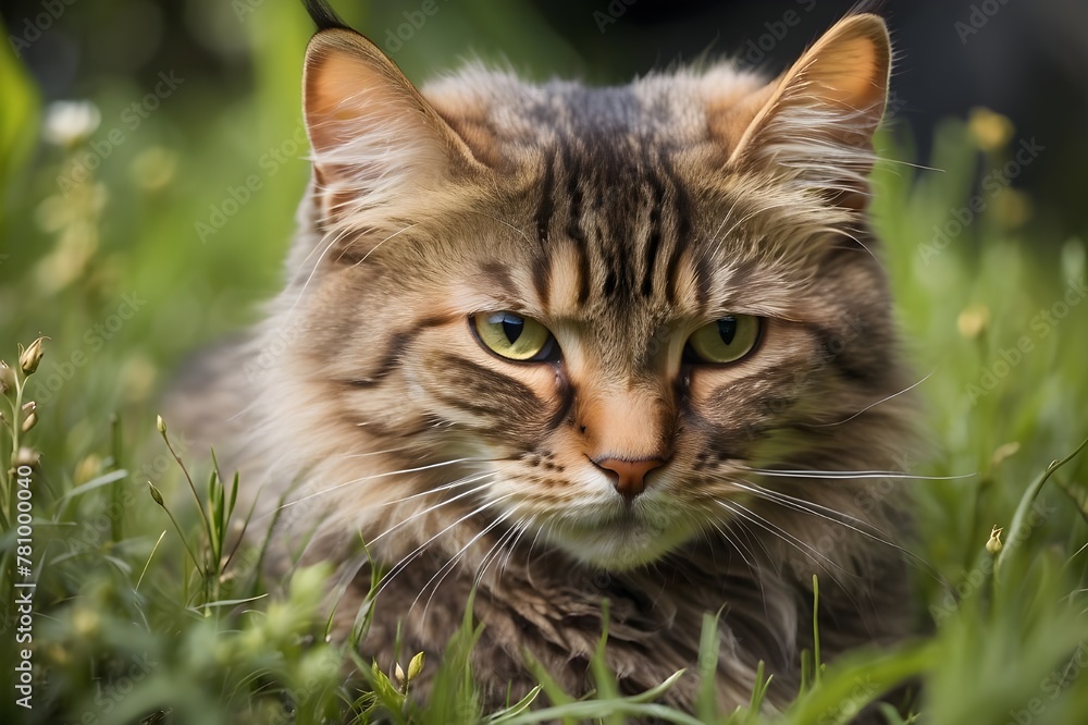 A cat siting in the grass A cat siting in the grass
