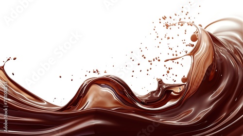 liquid choclate wave on white background