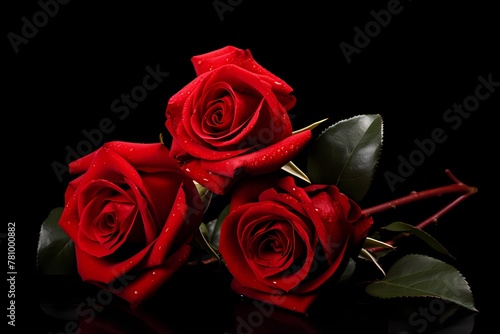red roses isolated on solid white background
