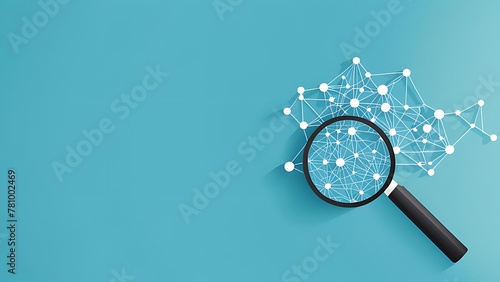Network search engine on blue background