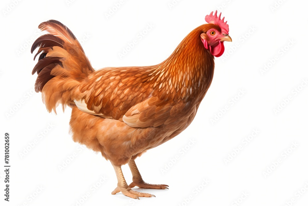 hen isolated on solid white background
