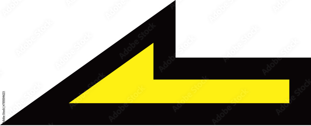 Yellow arrow with black outline pointing to the left Yellow arrow with black outline pointing to the left