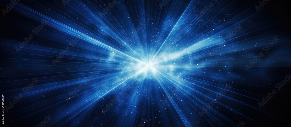 A spectacular burst of blue light emanating from a center point in a radiant display of energy A spectacular burst of blue light emanating from a center point in a radiant display of energy