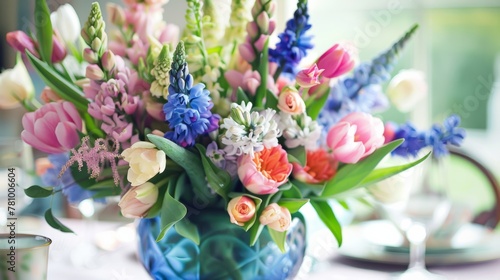 Wallpaper Mural Floral arrangements with spring flowers like tulips and hyacinths add a festive touch Torontodigital.ca