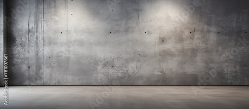 A space featuring a solid concrete wall and flooring, creating a minimalist and industrial ambiance.