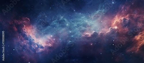 Detailed view of celestial galaxy filled with stars and colorful nebulas © Ilgun