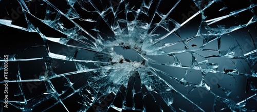 Glass window is shattered, showing a hole in the middle