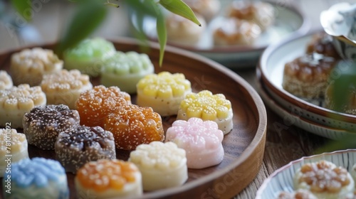 Variety of candies displayed on plate photo