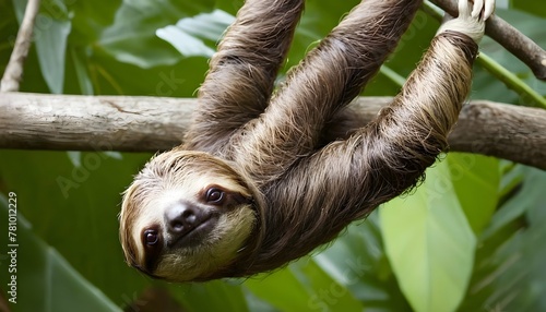 A-Sloth-With-Its-Claws-Wrapped-Around-A-Branch-Ha- © Yamna