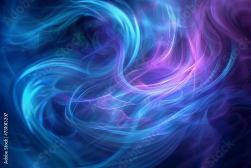 An abstract art blue and purple background with mist textures, swirling color of smoke.ai generative