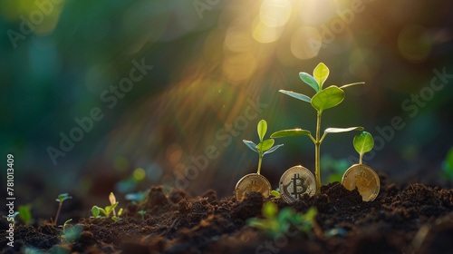 Planting the seeds of success, the journey of business growth, money growth Business marketing photo