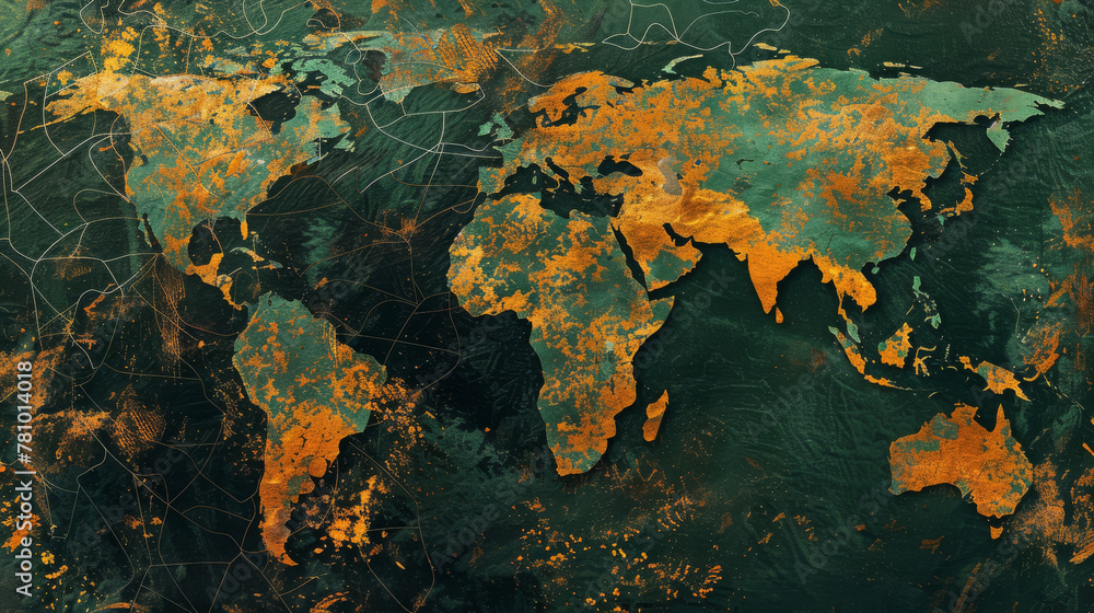 Artistic depiction of the global digital divide, with contrasting areas of connectivity and isolation, Artistic depiction of the global digital divide, with contrasting areas of connectivity and isolation,