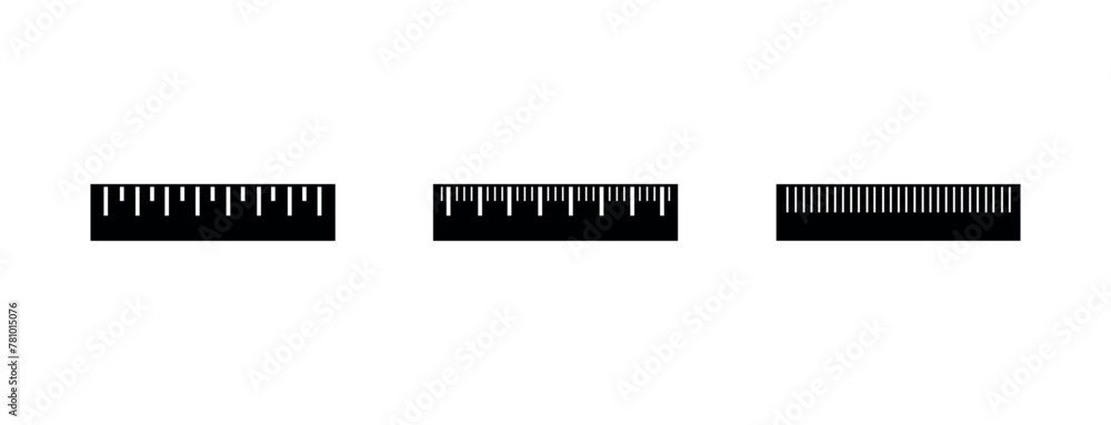 Fototapeta premium Ruler Fill Icon Symbol Vector. Black Glyph Ruler Icon