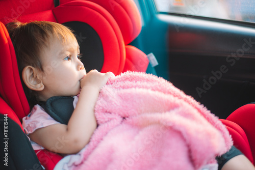 Asian Baby in car seat
