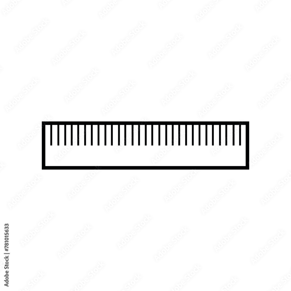 Ruler Lineal Icon Symbol Vector. Black Outline Ruler Icon Ruler Lineal Icon Symbol Vector. Black Outline Ruler Icon