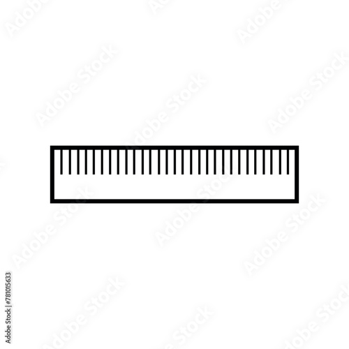 Ruler Lineal Icon Symbol Vector. Black Outline Ruler Icon