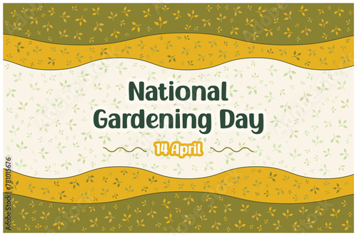 National Gardening Day 14 April celebrations, grow plants, banner design