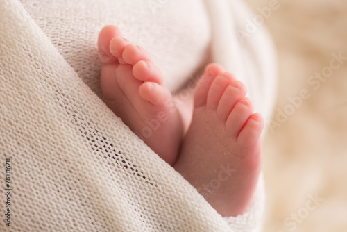 Little newborn baby feet portrait photography 