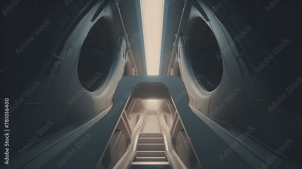 Captivating Cryptic 3D Tunnel Showcasing Futuristic Architectural and Minimalist Elegance
