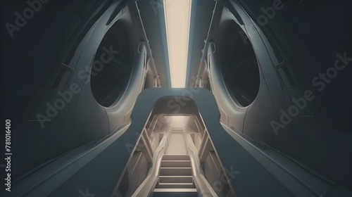 Captivating Cryptic 3D Tunnel Showcasing Futuristic Architectural and Minimalist Elegance © yelosole