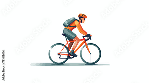 Cyclist icon vector image with white background 2d