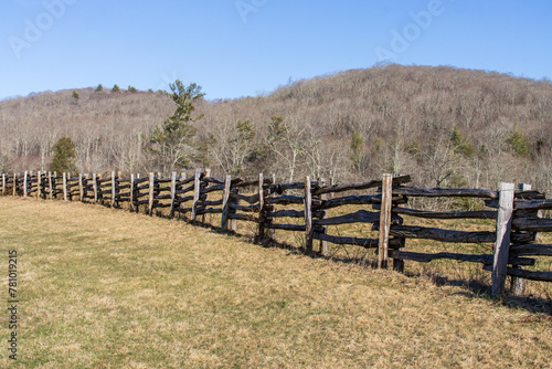 split rail two post wooden fence © Bill Keefrey