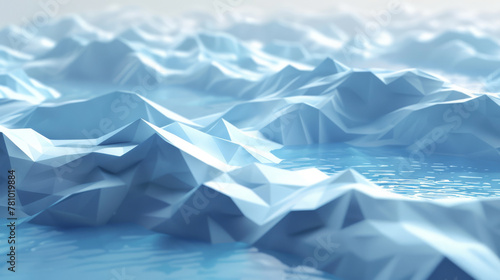 Low poly waves creating a soothing pattern of movement and fluidity,
