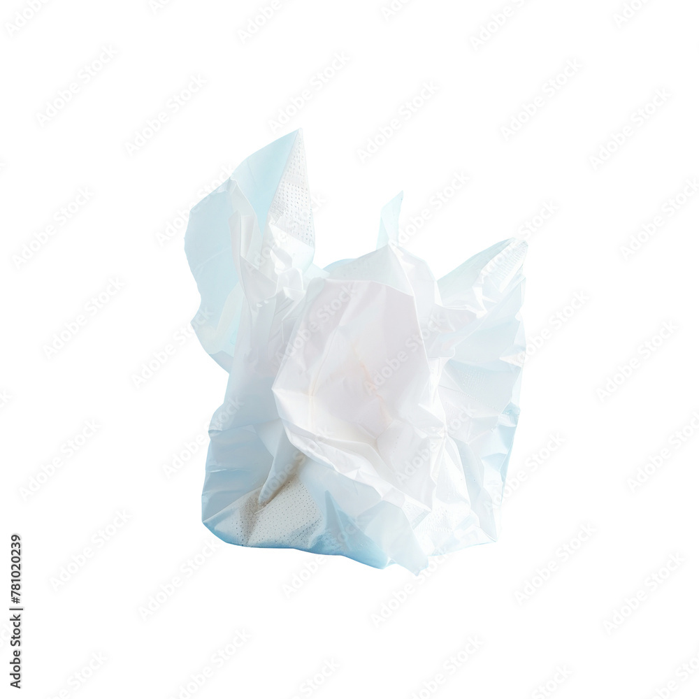 Fototapeta premium White tissue paper on Transparent Background