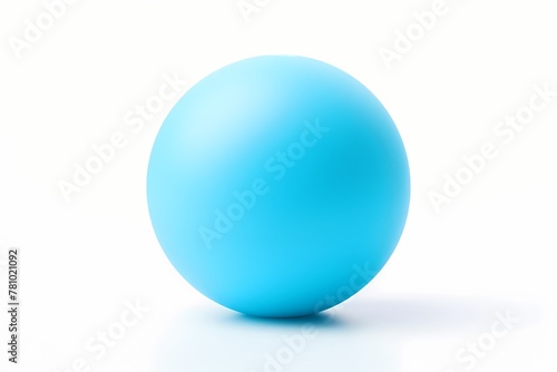 Playful rubber ball frozen mid-bounce  isolated on white solid background