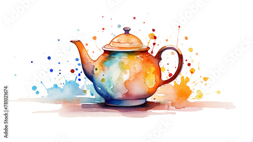 Hand drawn cartoon teapot illustration material 