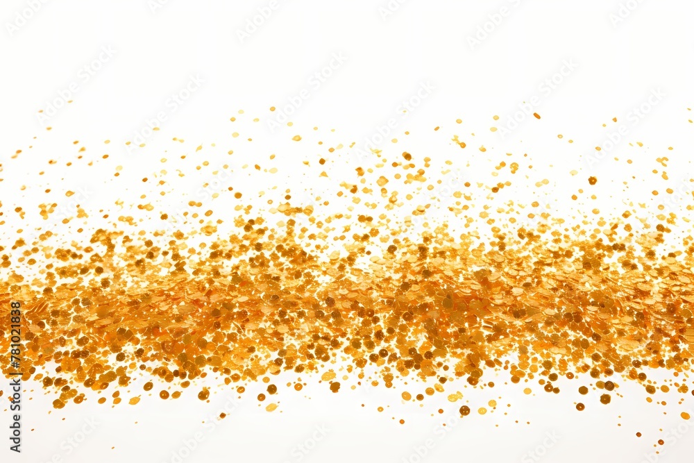 golden particles isolated on solid white background