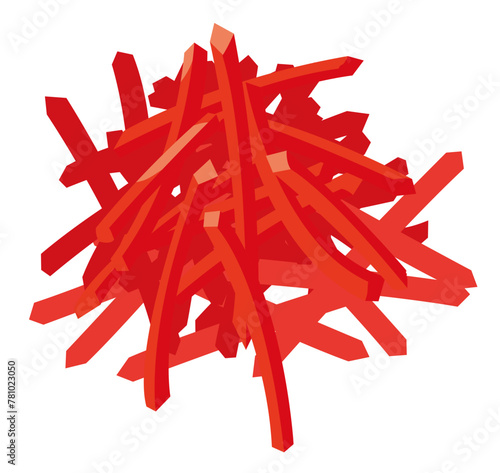Red pickled ginger against white background (ID: 781023050)