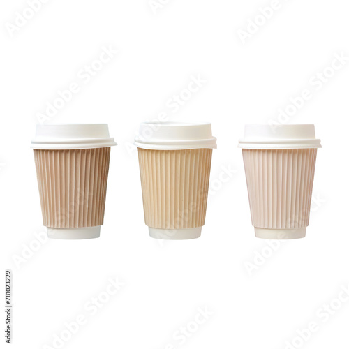 Wallpaper Mural Three coffee cups lined up on Transparent Background Torontodigital.ca