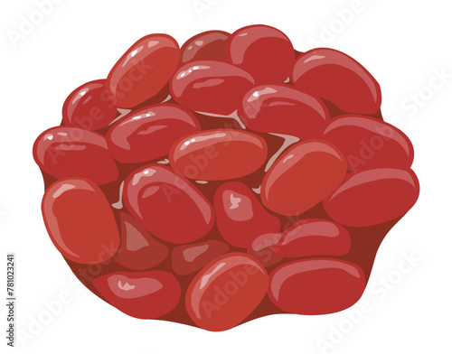 Sweetly boiled red kidney beans against white background (ID: 781023241)