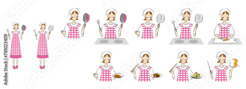 Cooking illustration (female set) (ID: 781023409)