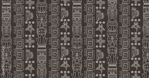 Ancient Mayan Civilization. Old school tattoo collection. Maya, Aztecs, Incas. Sunstone, pyramids, glyphs, Kukulkan. Ancient Mexican mesoamerican culture. Vintage traditional tattoo style photo