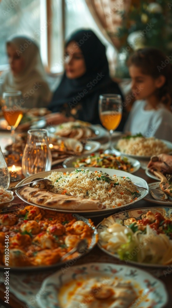 A group of people sitting at a table with plates full of food.