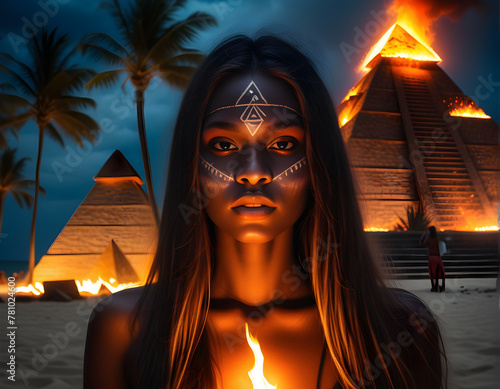 Mystic Flames: African Beauty at the Ancient Pyramids