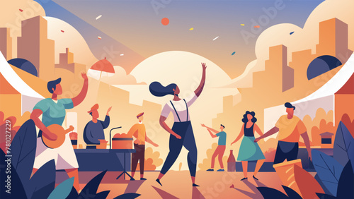 As the day progressed the festival came to life with a multitude of vibrant colors and lively music. People danced and sang along to the